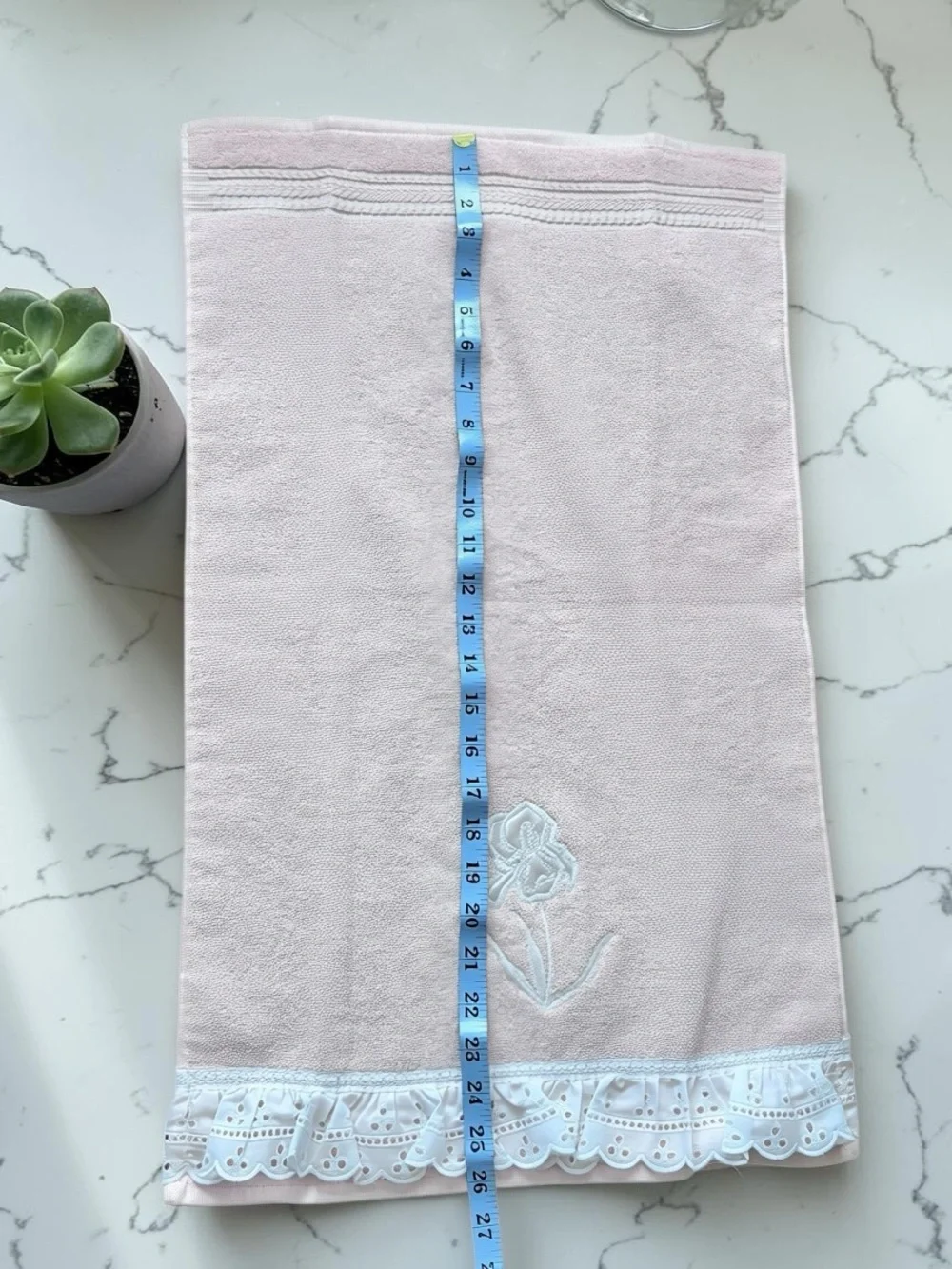 Vintage R.A. Briggs Pink Iris Towel Set Lace Trim Bath Hand Washcloth NWT